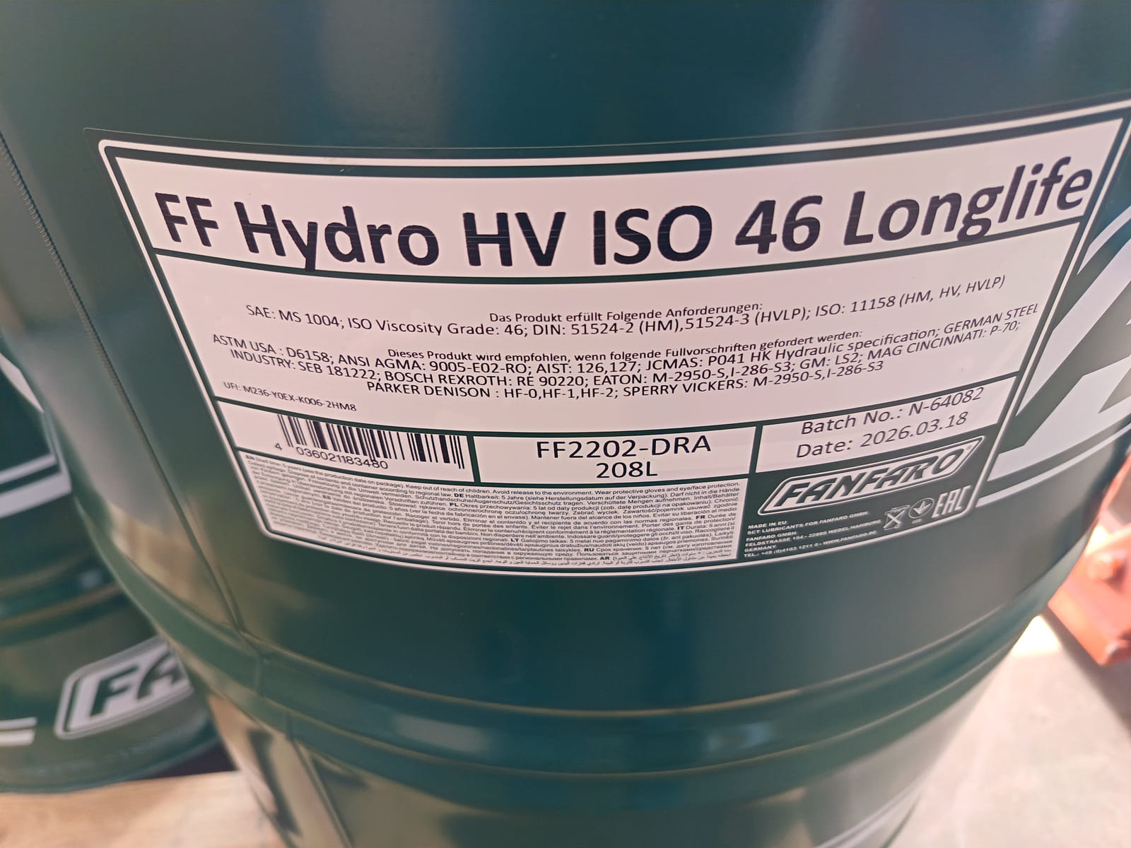 1.Erä Fanfaro-voiteluaineita 200 l tynnyreissä. KoHu-Works Oy (3127463-7) konkurssipesä