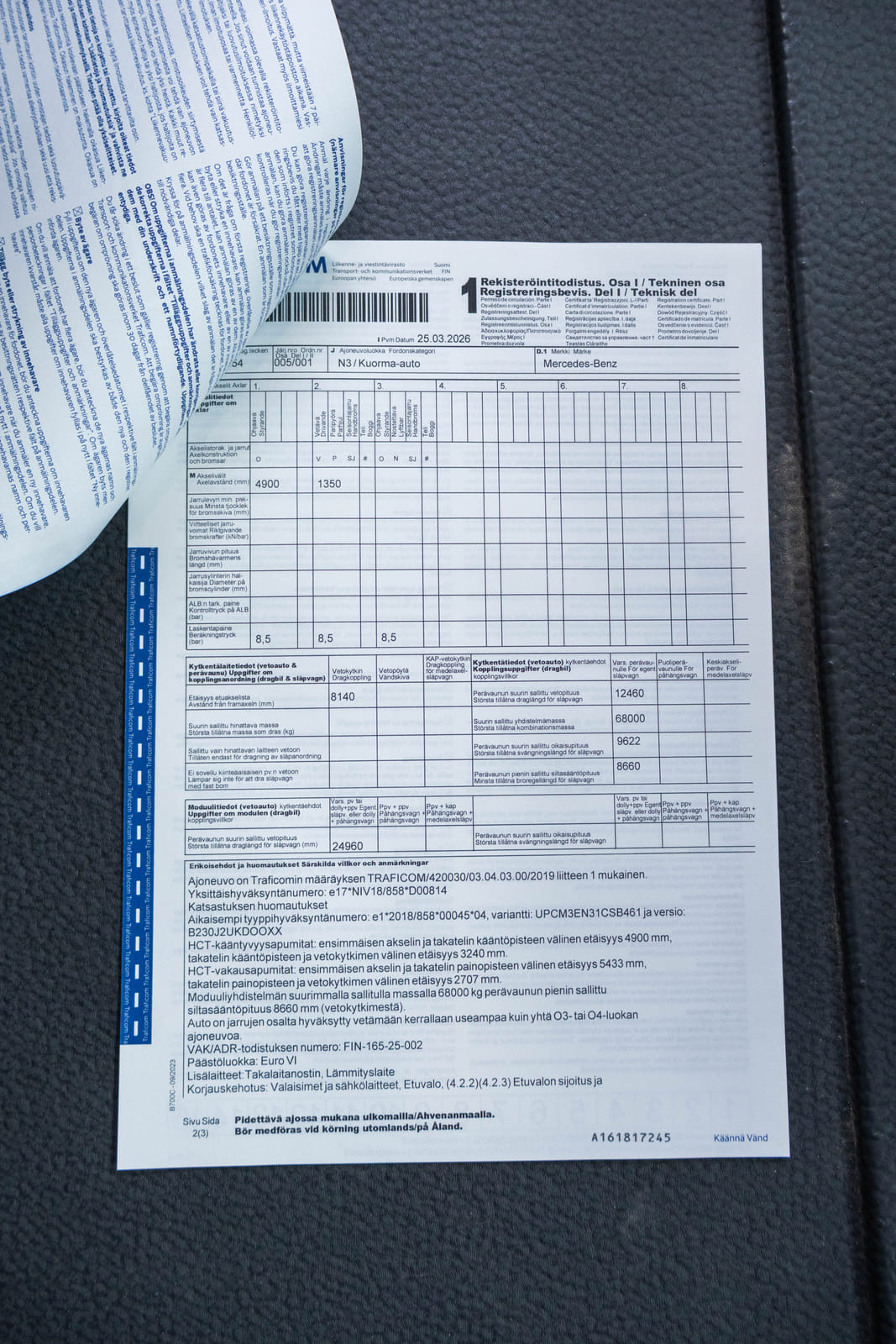 Mercedes-Benz Actros -kuorma-auto (MOO-354), MPT-Jakelu Oy konkurssipesä (2680888-4)