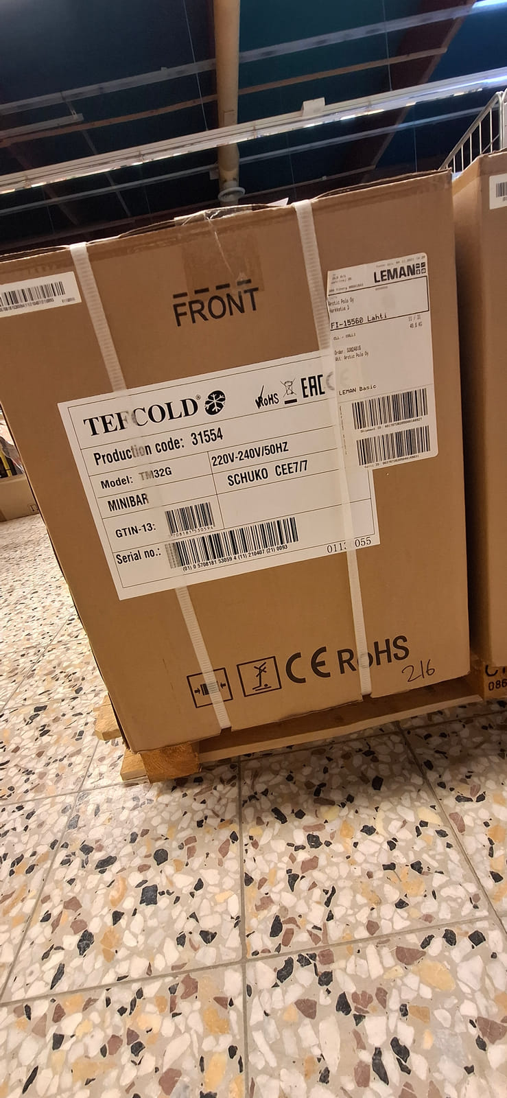 Tefcold minibaari nro 1. Esa T Tiainen Oy (2820807-3) konkurssipesä.
