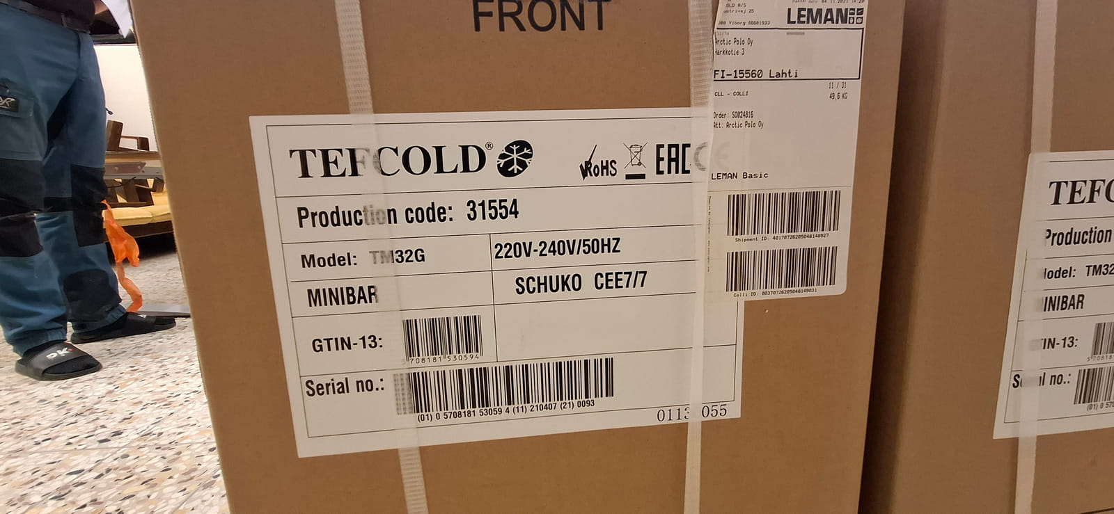 Tefcold minibaari nro 1. Esa T Tiainen Oy (2820807-3) konkurssipesä.