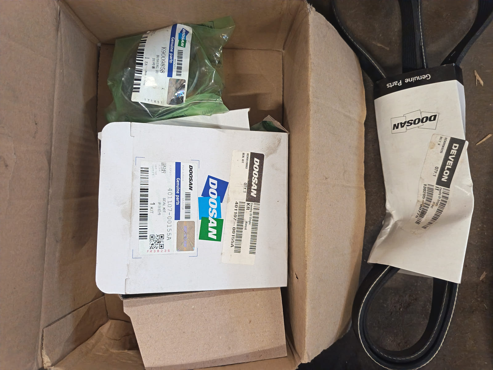 Erä työkoneiden varaosia, hydrauliletkuja, tiivisteitä ja korjaamotarvikkeita. KoHu-Works Oy (3127463-7) konkurssipesä